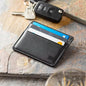 LEATHER CARD WALLET Black